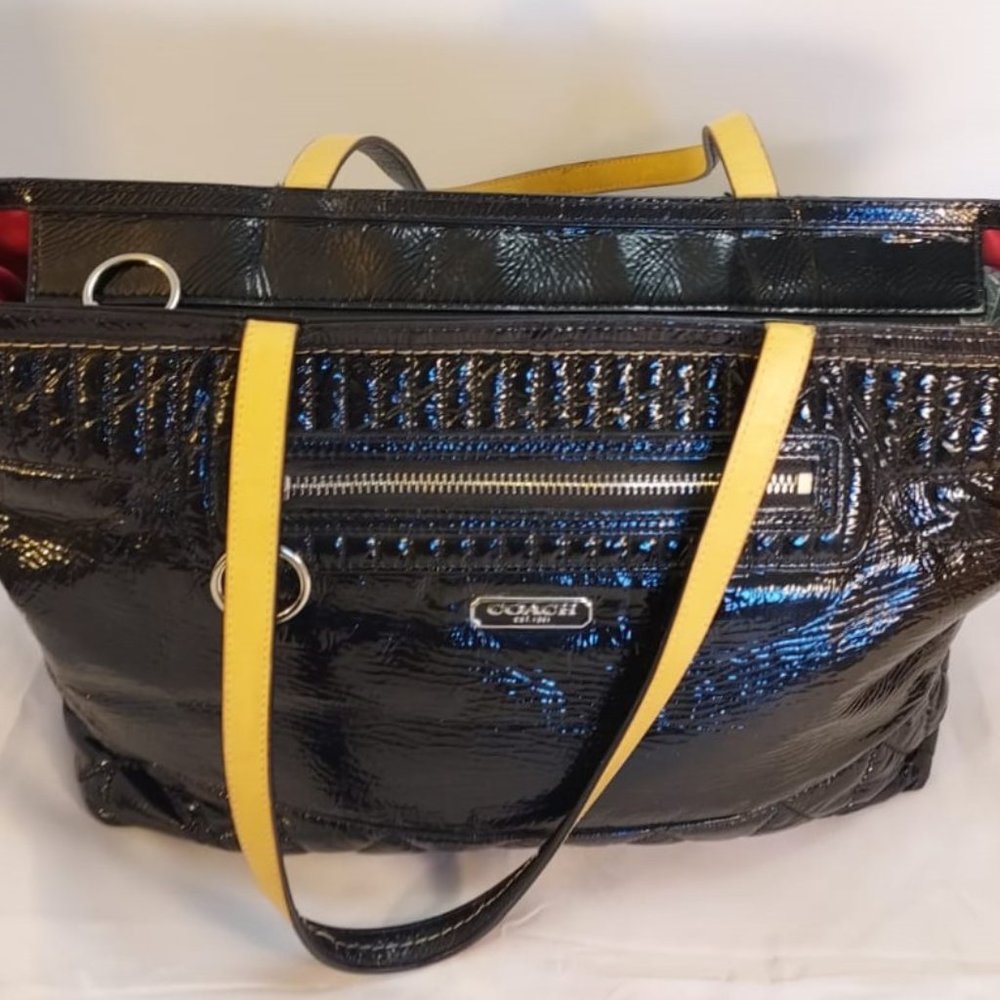 Coach Poppy Liquid Gloss Leather Tote